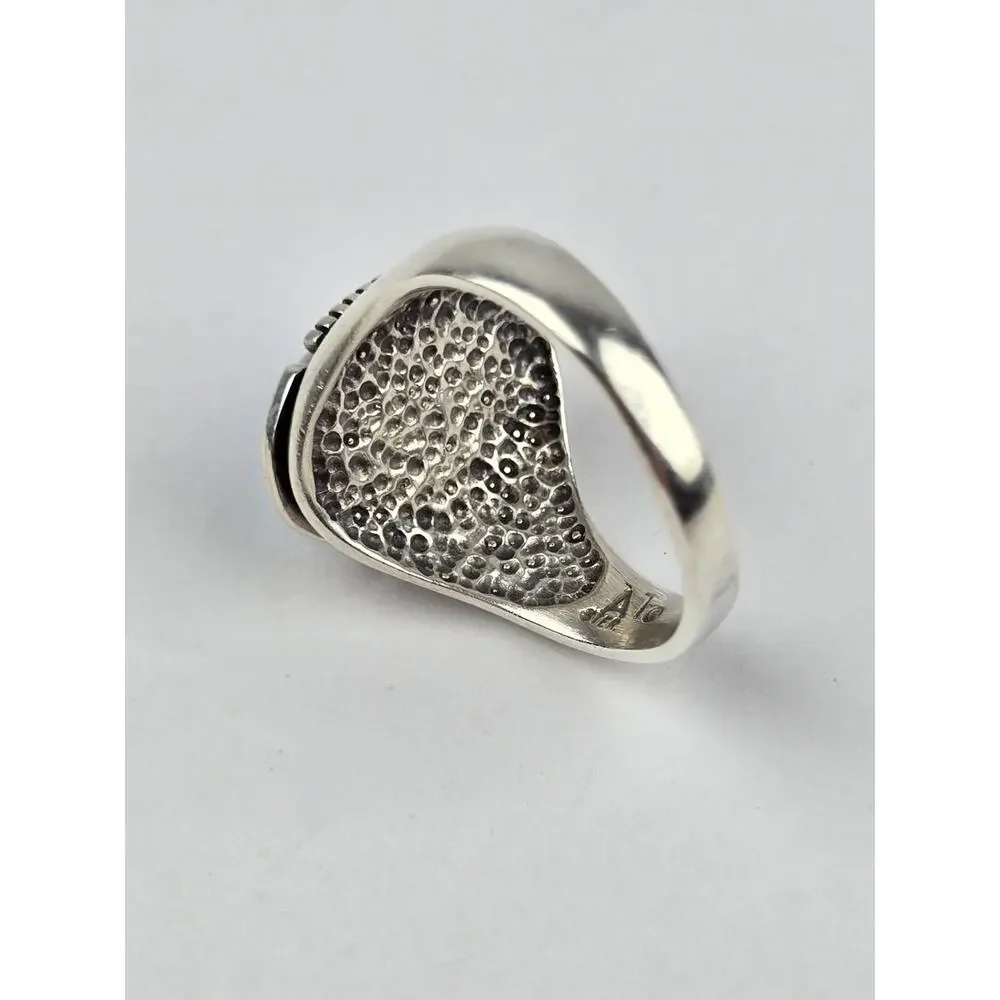 Abel Toledo Navajo Men's 11.5 Turquoise Sterling Silver Ring Oval stone AT